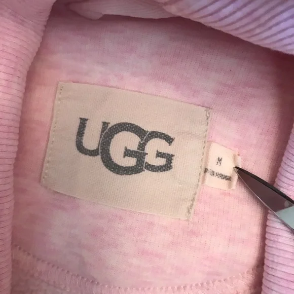 UGG Duffield Light Pink Belted Robe Housecoat Womens Medium Pockets Cotton - Picture 4 of 12